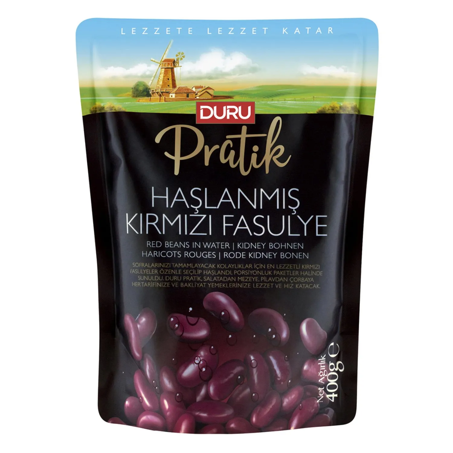 Duru Pratik Haşlanmış Kırmızı Fasulye 400 Gr