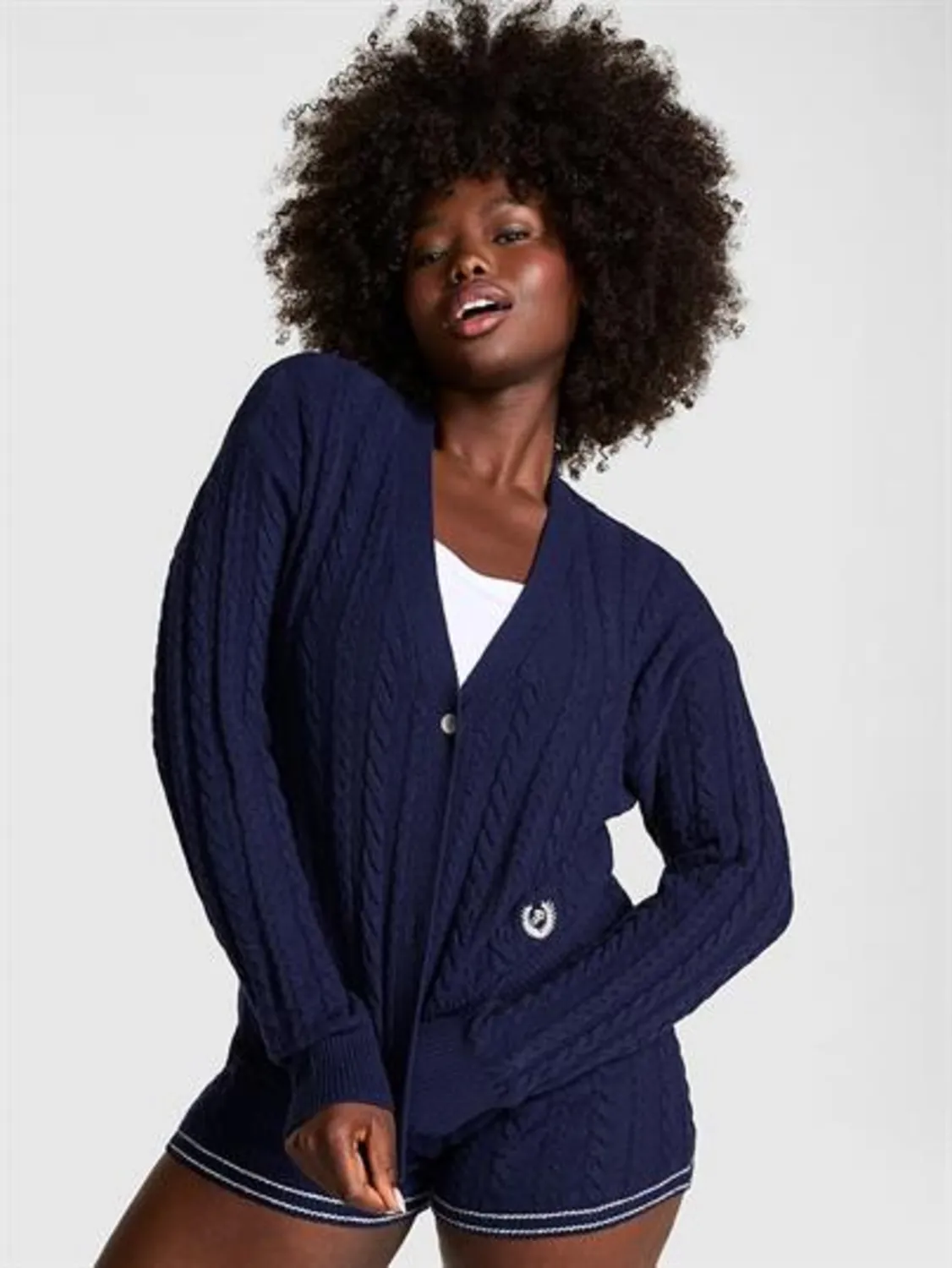 Crop Saç Örgüsü Hırka