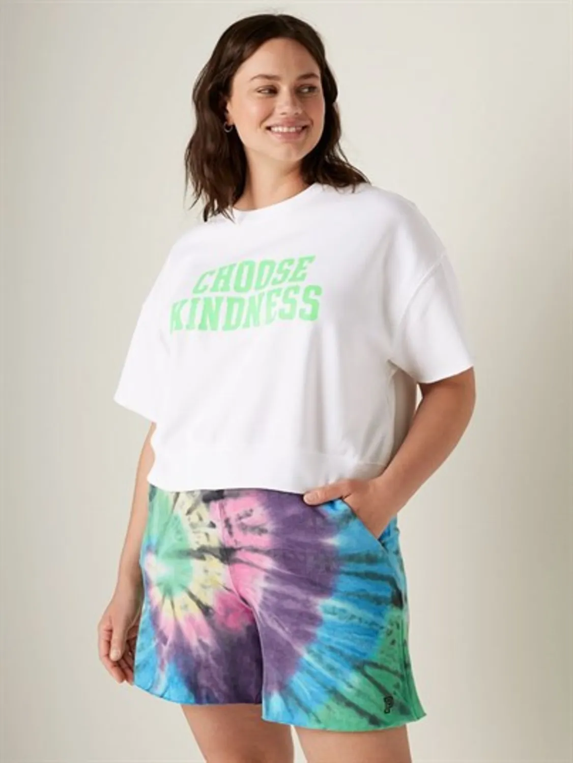 Kısa Kollu Crop Sweatshirt