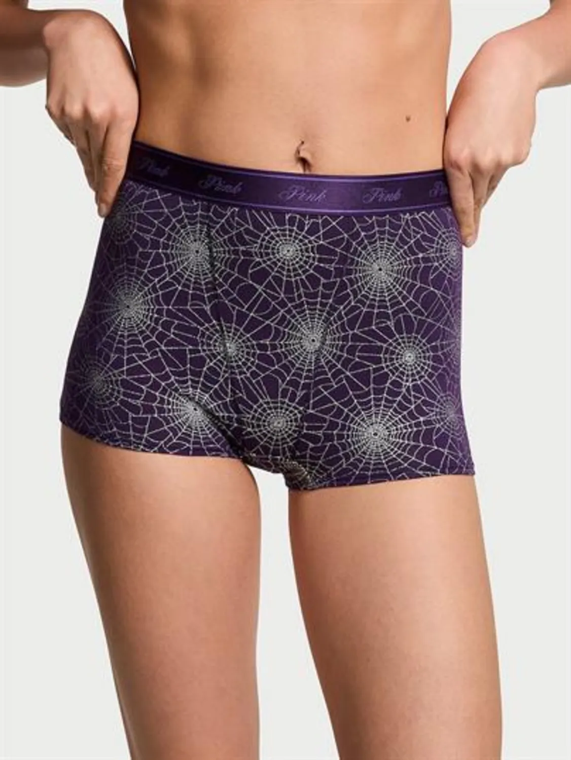 Logolu Pamuklu Yüksek Bel Boyshort Külot