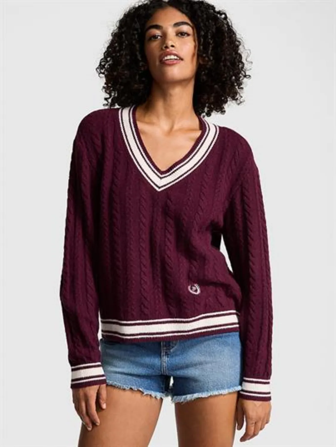 Lüks Örgü V Yaka Kazak