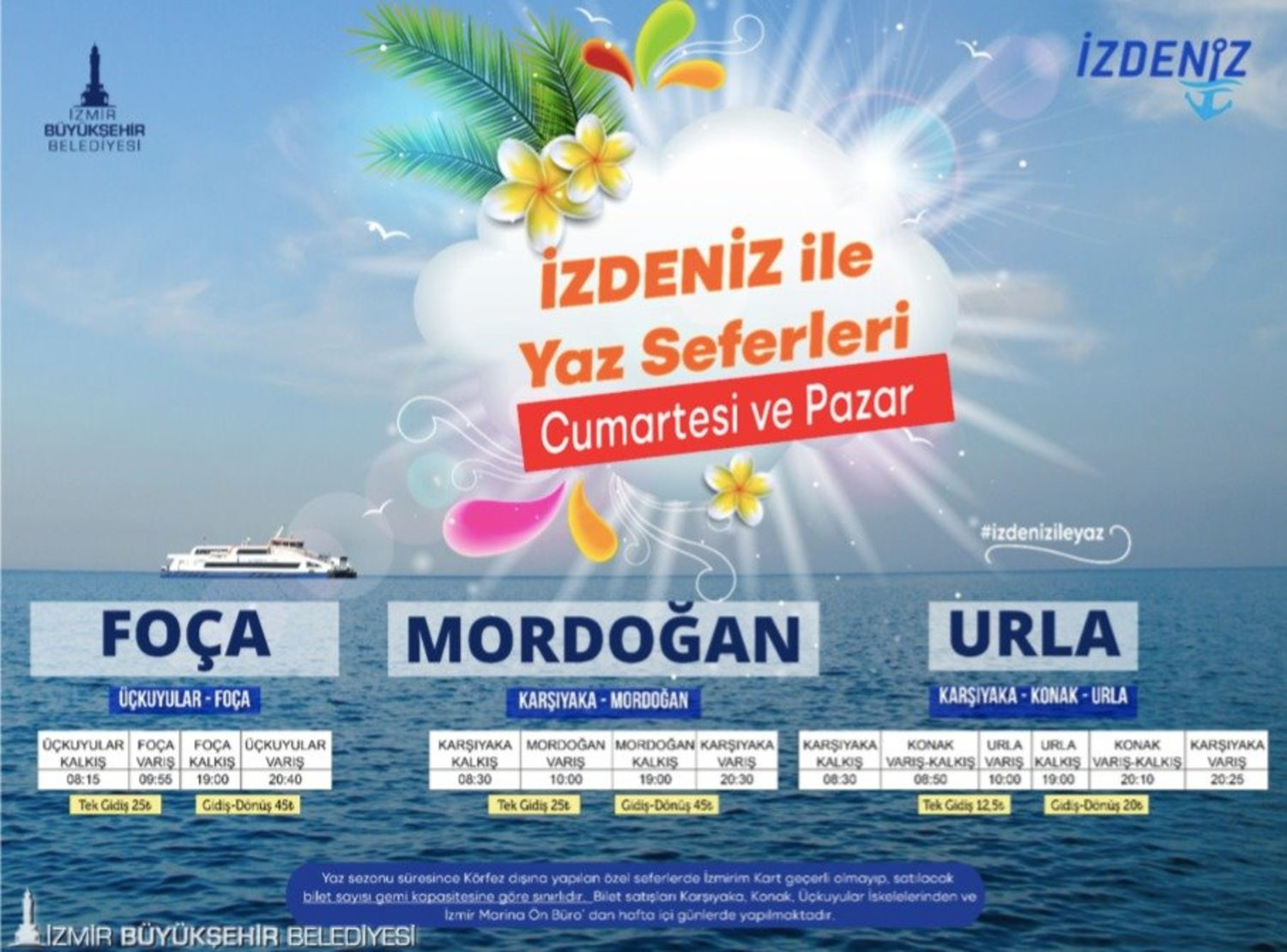 İzmir yaz seferleri programı belli oldu
