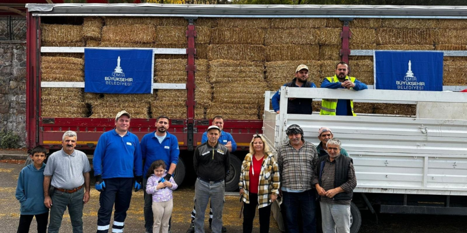 Yangın mağduru çiftçilere 225 ton yem desteği