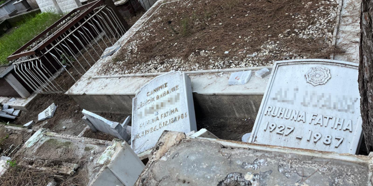 Büyükçiğli Mezarlığı’ndaki hasar gideriliyor